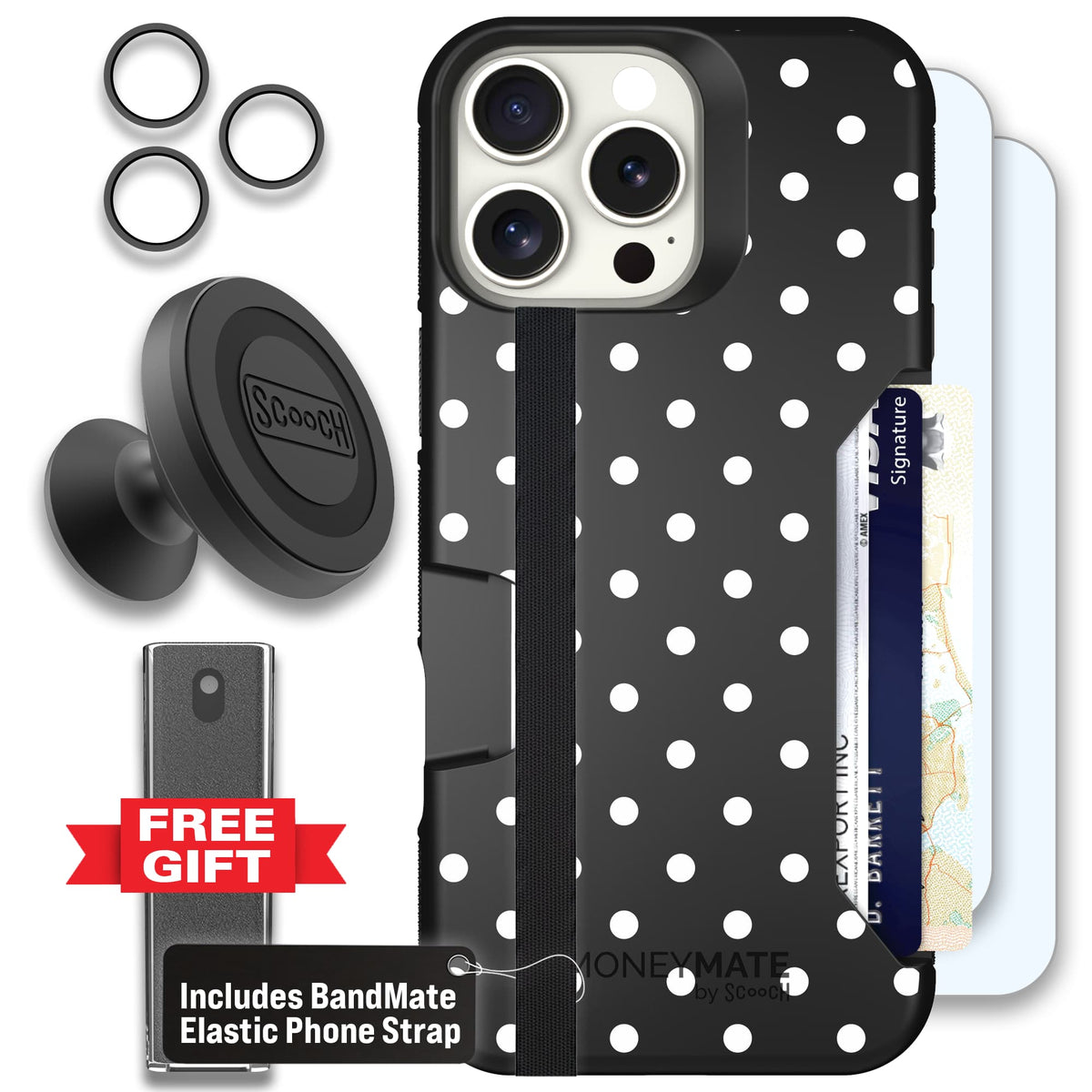 Moneymate - iPhone 16 Pro Max - Polka Dots - Defender Bundle