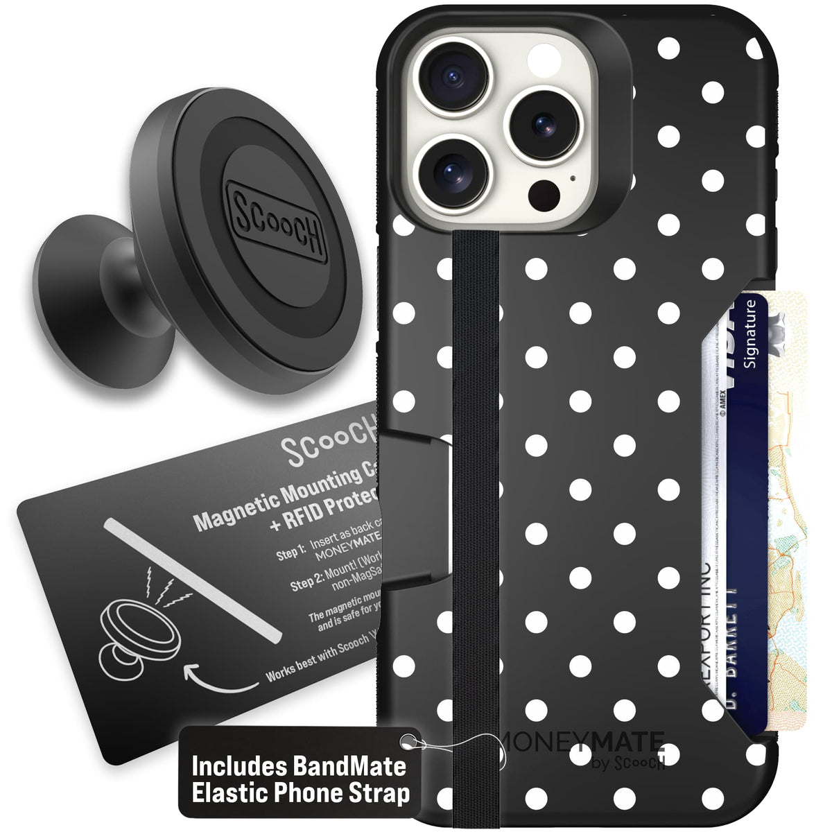 Moneymate - iPhone 16 Pro Max - Polka Dots - Starter Bundle