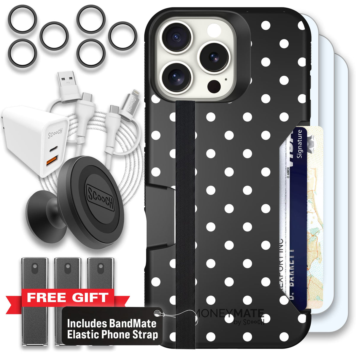 Moneymate - iPhone 16 Pro Max - Polka Dots - Ultimate Bundle