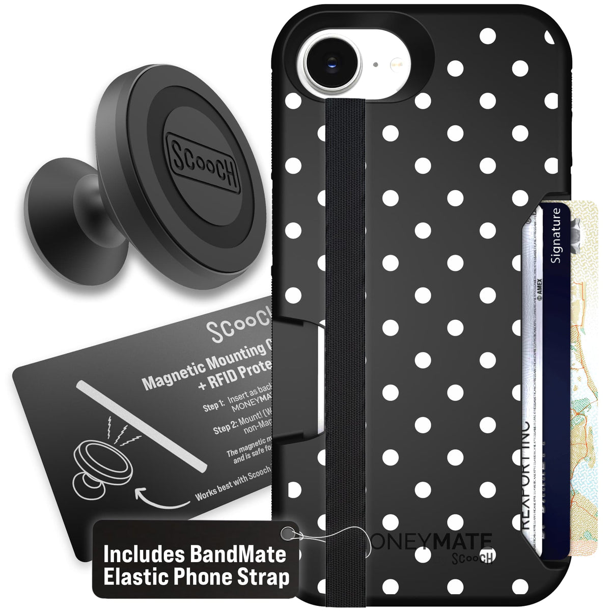 Moneymate - iPhone 16e - Polka Dots - Starter Bundle