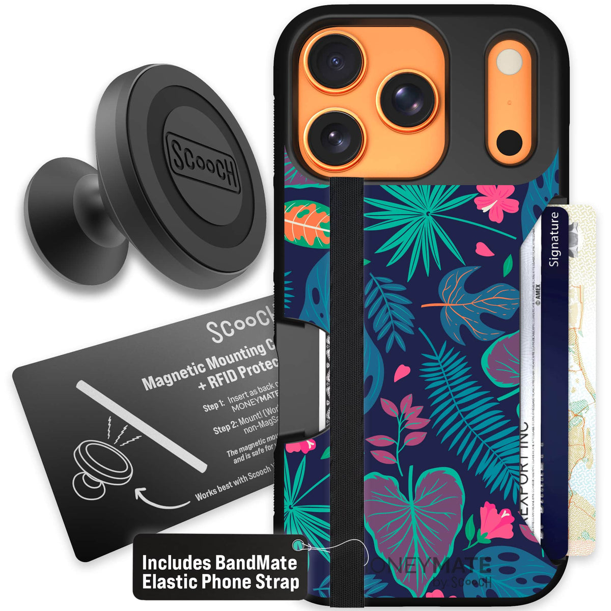 Moneymate - iPhone 17 Pro - Tropical Leaves - Starter Bundle