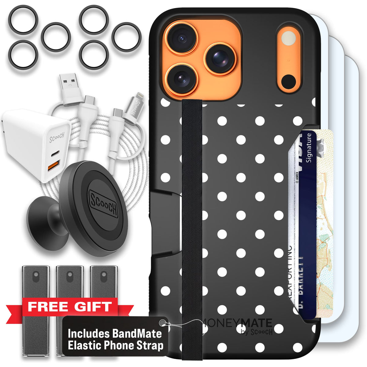 Moneymate - iPhone 17 Pro Max - Polka Dots - Ultimate Bundle