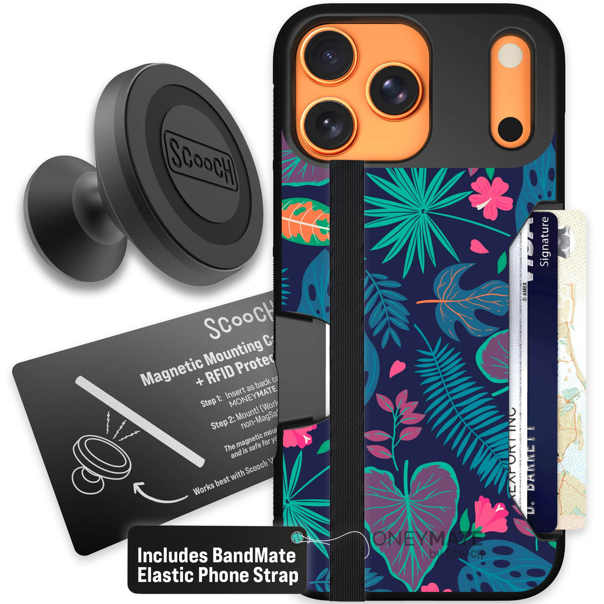 Moneymate - iPhone 17 Pro Max - Tropical Leaves - Starter Bundle