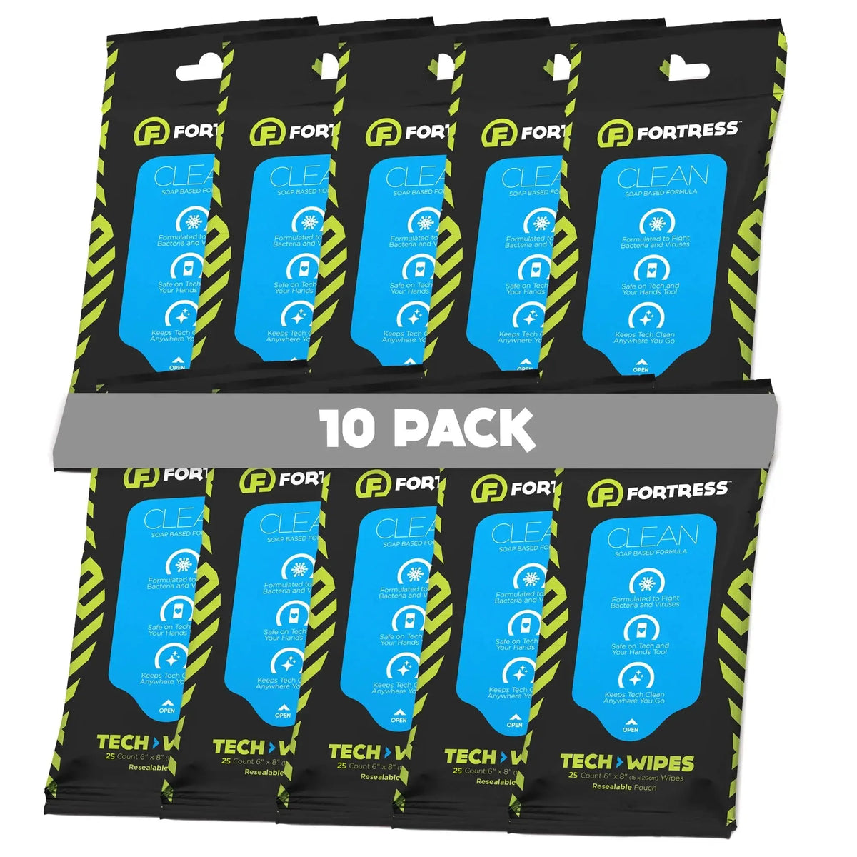 Fortress Tech Wipes (25 ct.) To-Go Disinfecting Wipes for Smartphones 10-PackYes scoochzza Clean