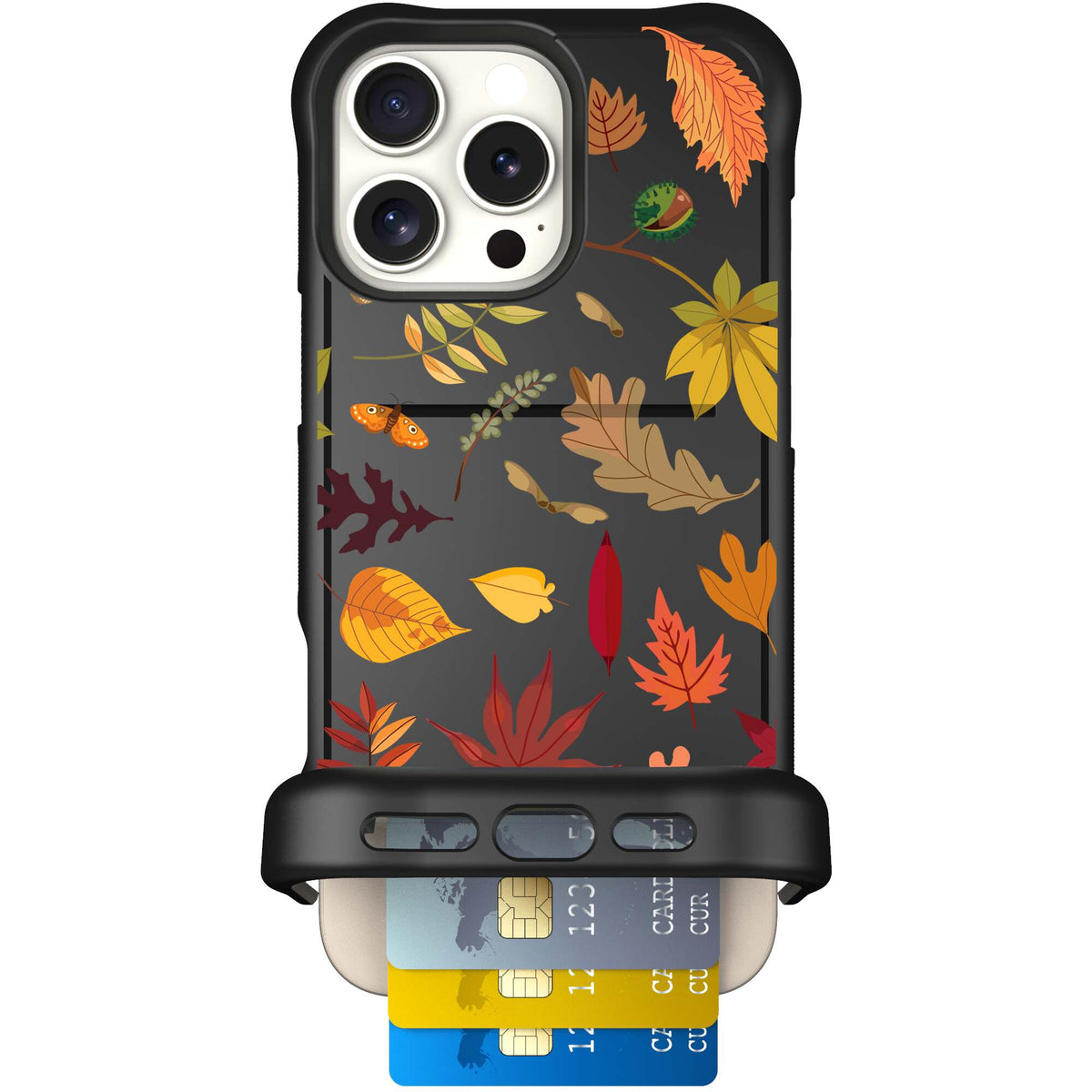 Autumn Leaves multicolored fall foliage pattern on a charcoal scoochzza Wingmate case for iPhone 16 Pro Max