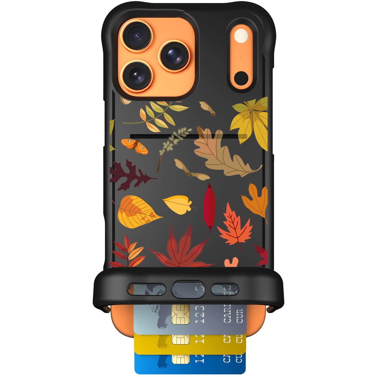 Autumn Leaves multicolored fall foliage pattern on a charcoal scoochzza Wingmate case for iPhone 17 Pro Max