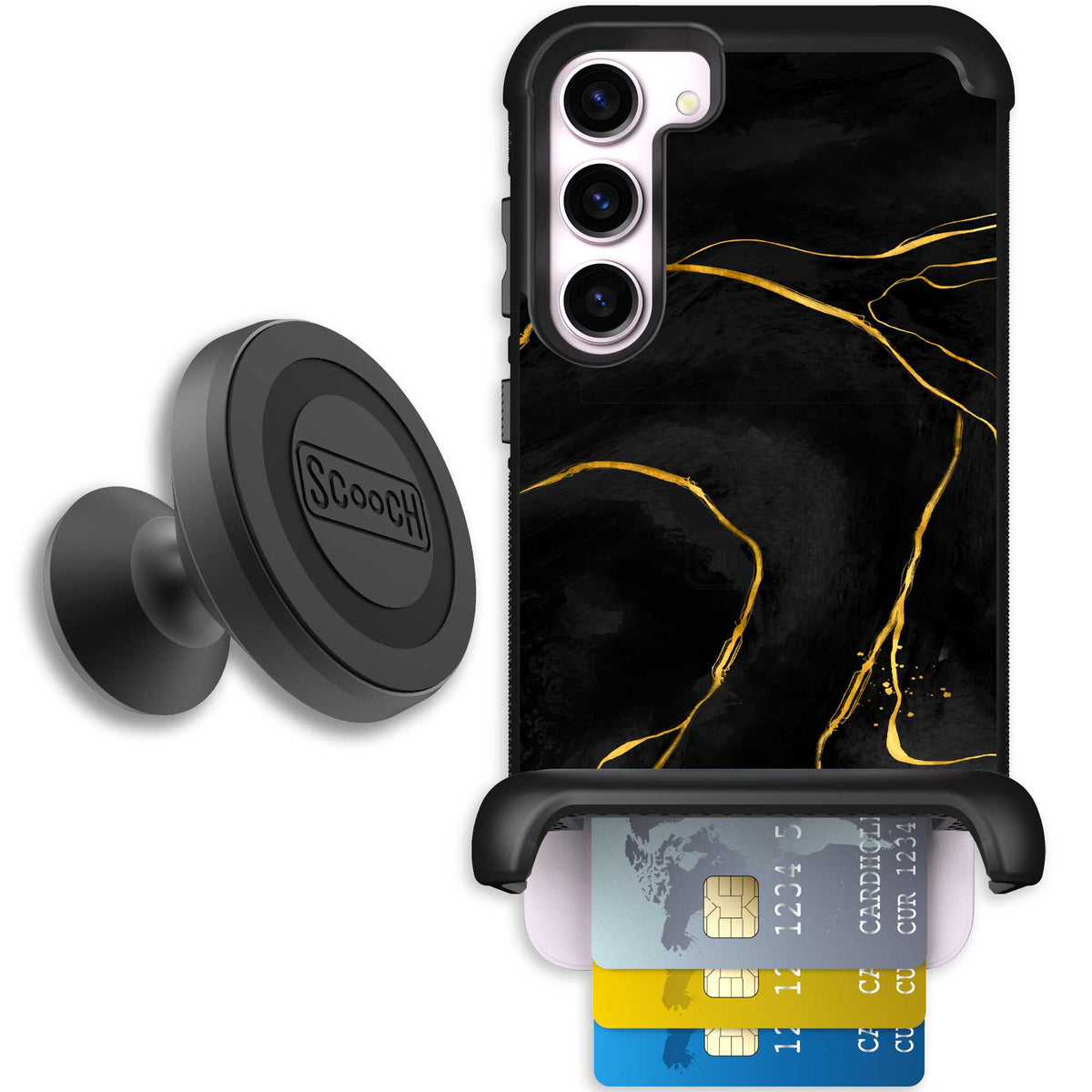 Wingmate Black Marble for Galaxy S23+ - Starter Bundle
