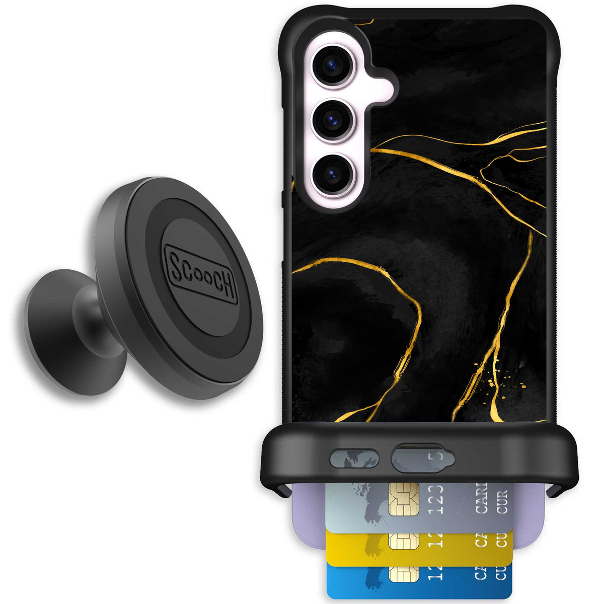 Wingmate Black Marble for Galaxy S24+ - Starter Bundle