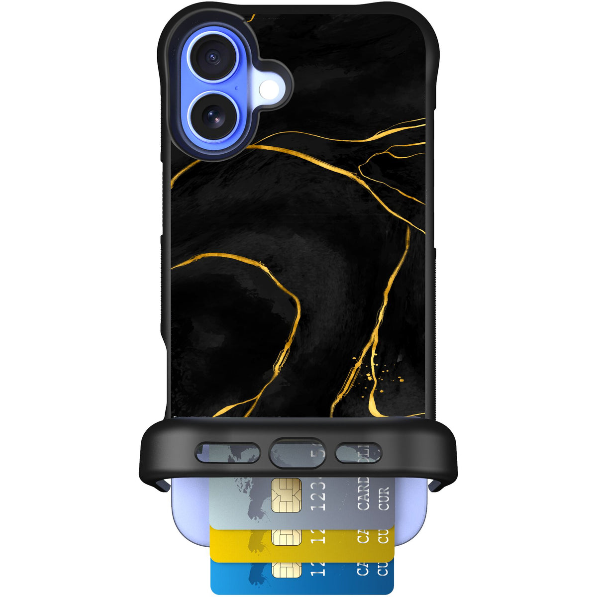 Wingmate Black Marble for iPhone 16 Plus