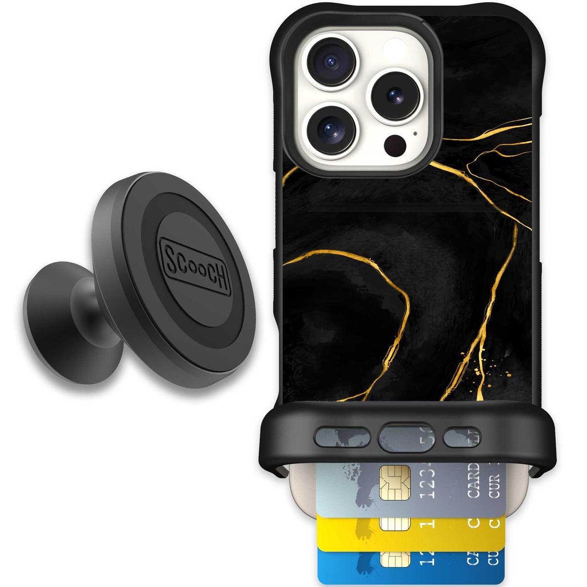 Wingmate Black Marble for iPhone 16 Pro - Starter Bundle