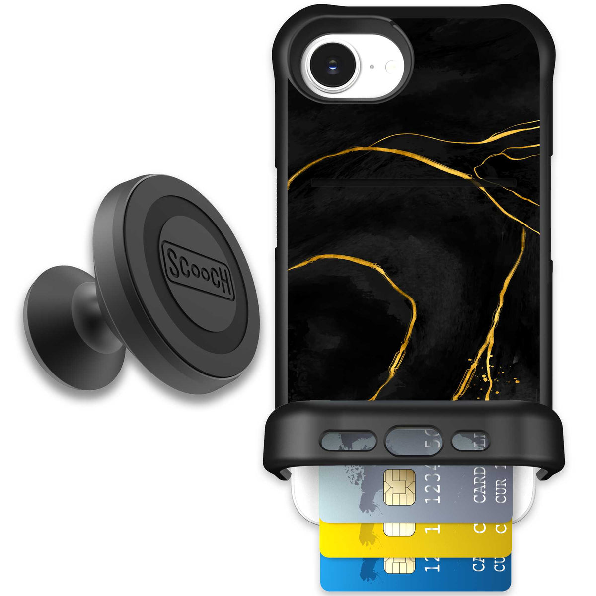 Wingmate Black Marble for iPhone 16e - Starter Bundle