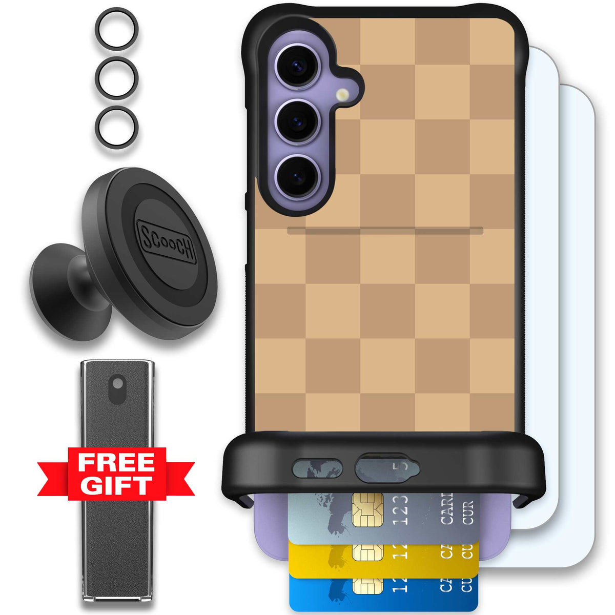 Checkered Beige | website | Galaxy S24+ | Defender Bundle