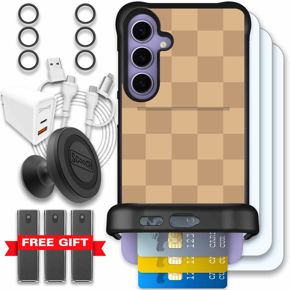 Checkered Beige | website | Galaxy S24+ | Ultimate Bundle