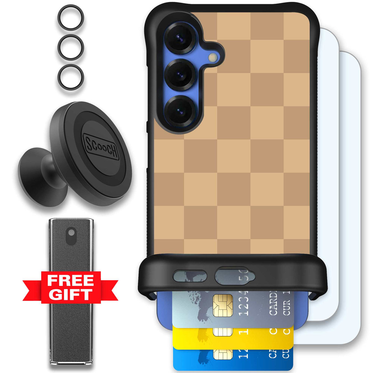 Checkered Beige | website | Galaxy S25 | Defender Bundle