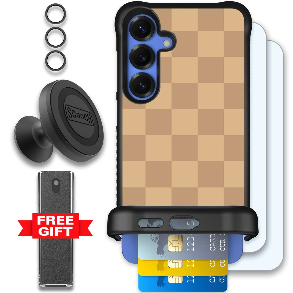 Checkered Beige | website | Galaxy S25+ | Defender Bundle