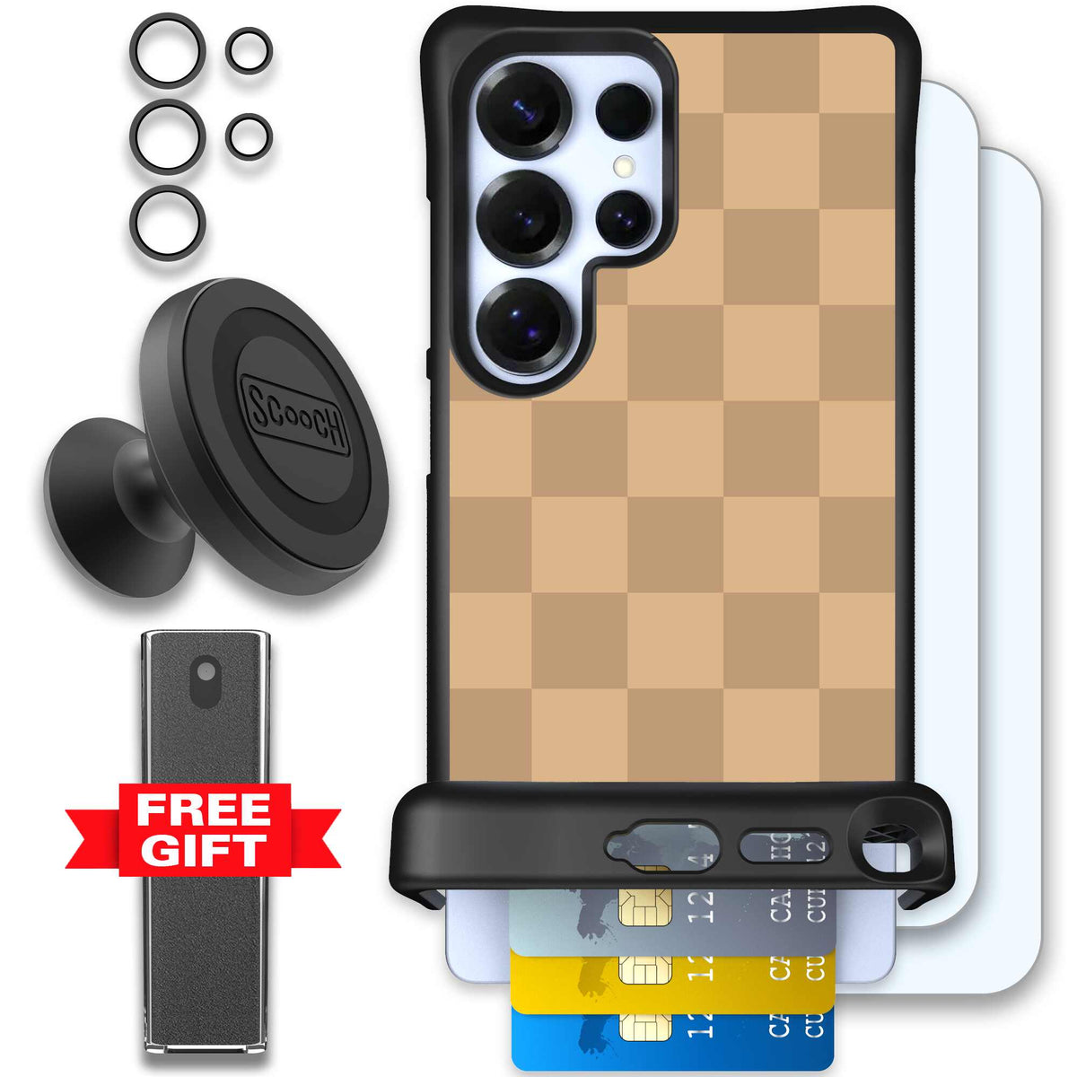 Checkered Beige | website | Galaxy S25 Ultra | Defender Bundle