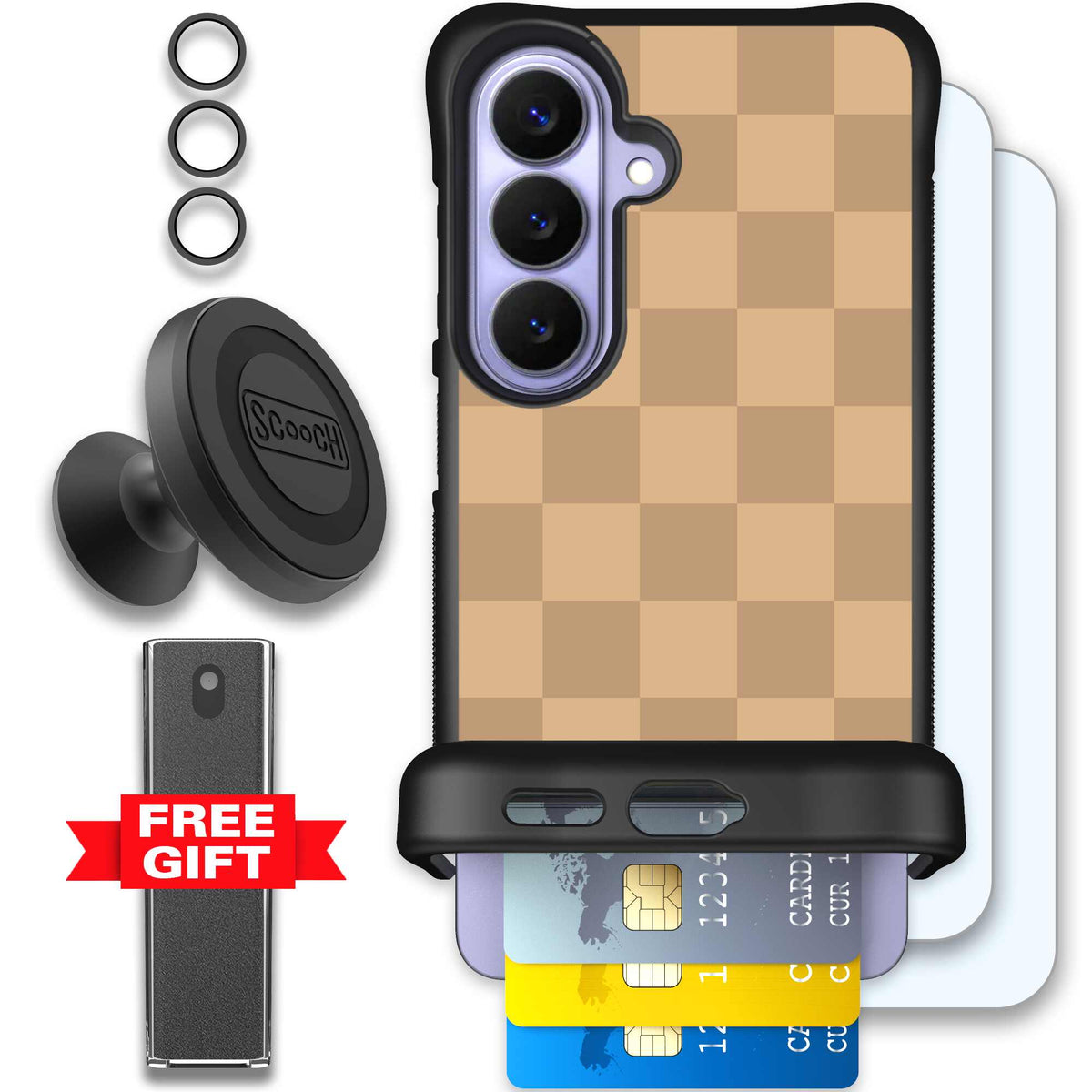 Checkered Beige | website | Galaxy S26 | Defender Bundle