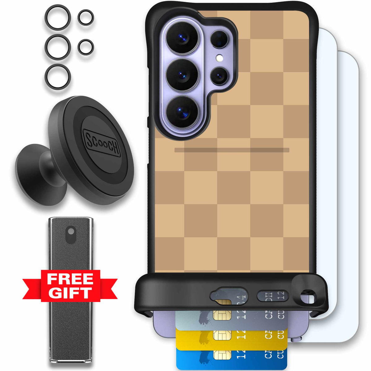 Checkered Beige | website | Galaxy S26 Ultra | Defender Bundle