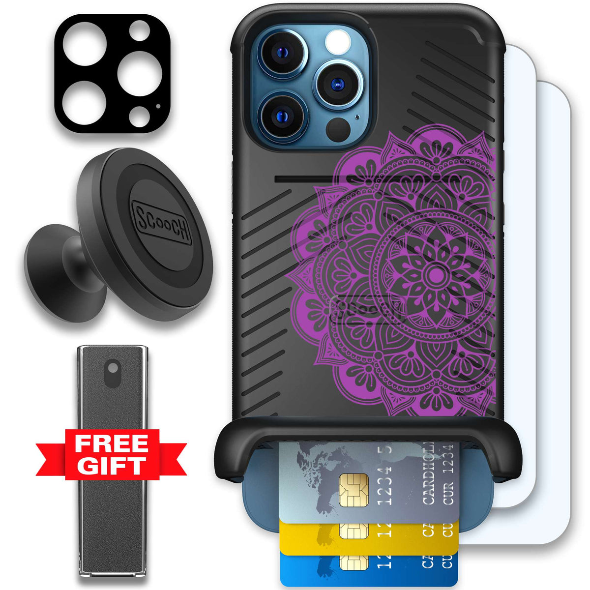 WMTE MANDALA iPhone 12 Pro Max Defender Bundle