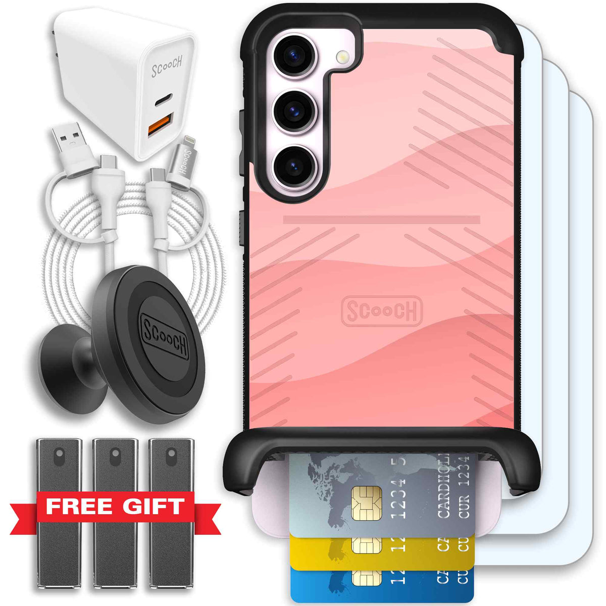 Wingmate Pink Waves for Galaxy S23+ - Ultimate Bundle