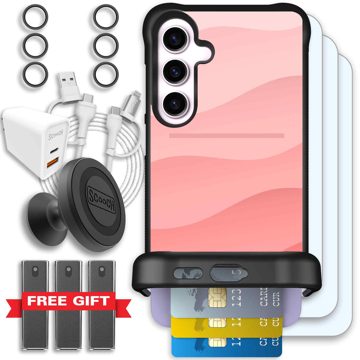 Wingmate Pink Waves for Galaxy S24+ - Ultimate Bundle