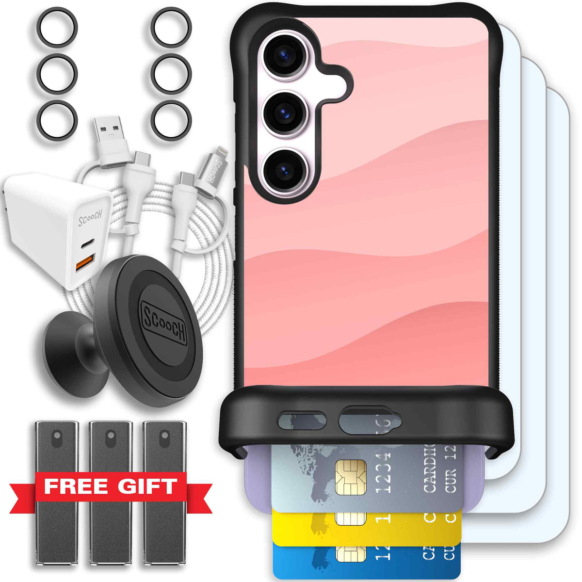 Wingmate Pink Waves for Galaxy S24 - Ultimate Bundle