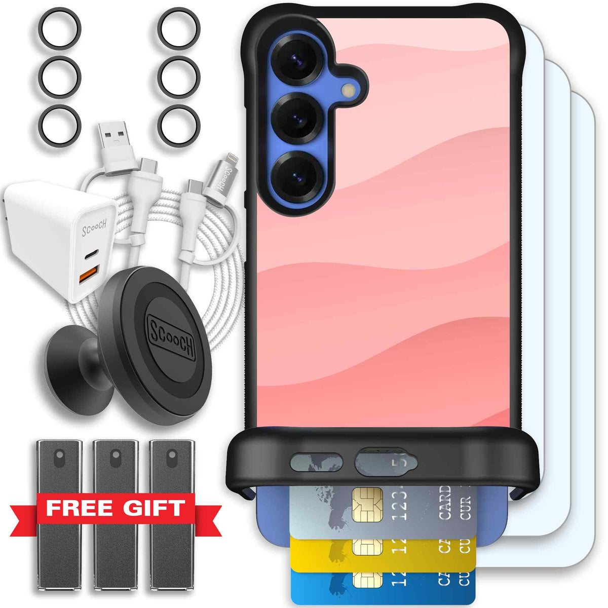 Wingmate Pink Waves for Galaxy S25+ - Ultimate Bundle