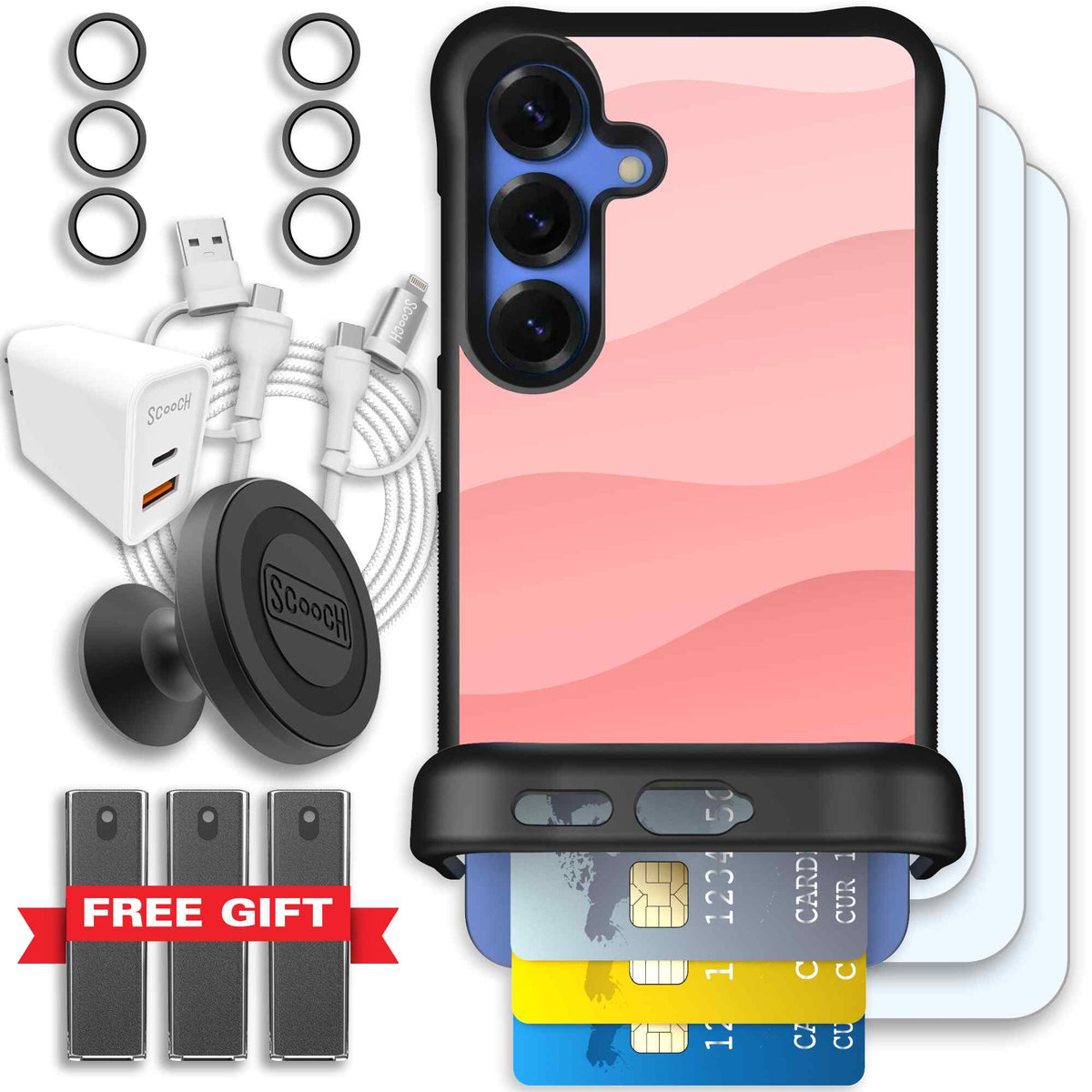 Wingmate Pink Waves for Galaxy S25 - Ultimate Bundle
