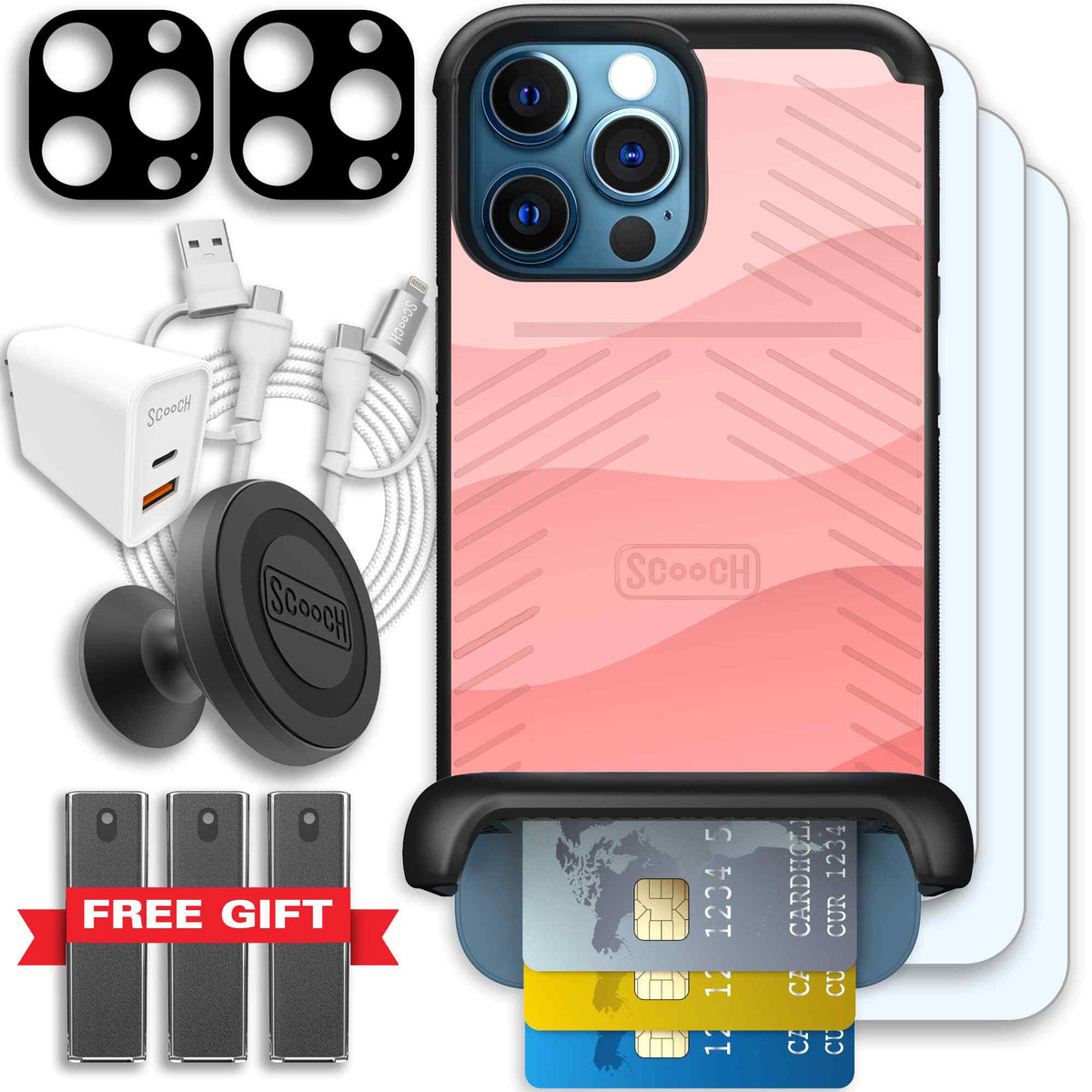 Wingmate Pink Waves for iPhone 12 Pro - Ultimate Bundle