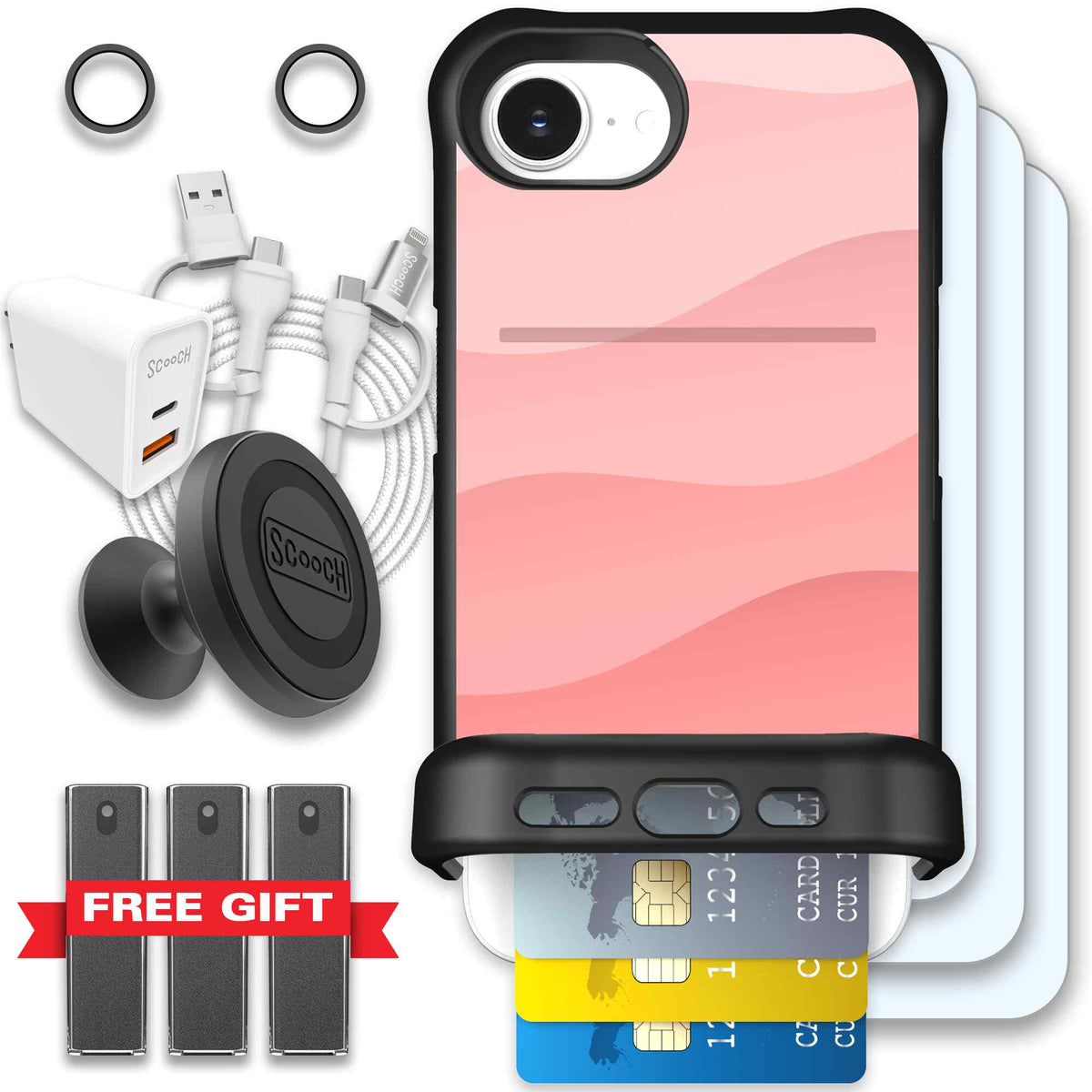 Wingmate Pink Waves for iPhone 16e - Ultimate Bundle