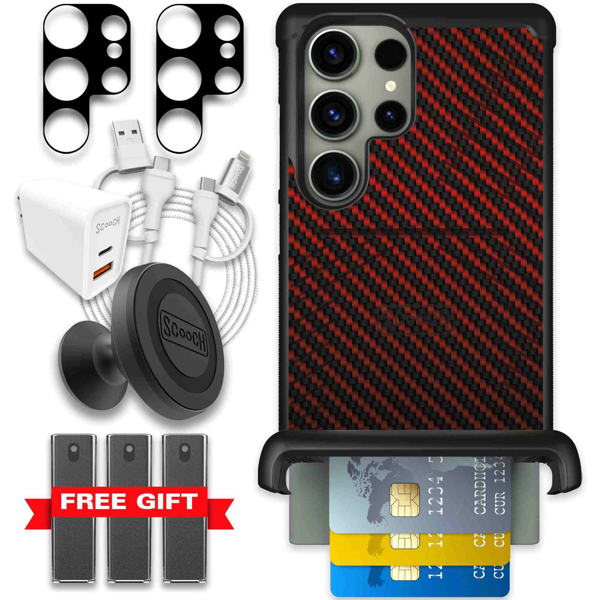 Red Carbon Fiber | website | Galaxy S23 Ultra | Ultimate Bundle
