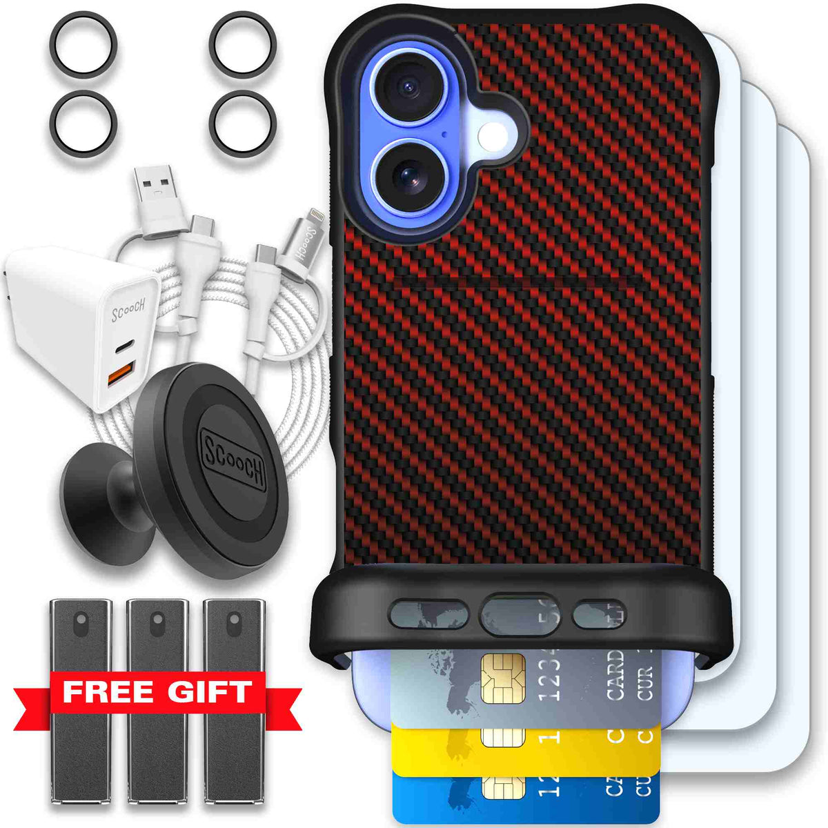 Red Carbon Fiber | website | iPhone 16 | Ultimate Bundle