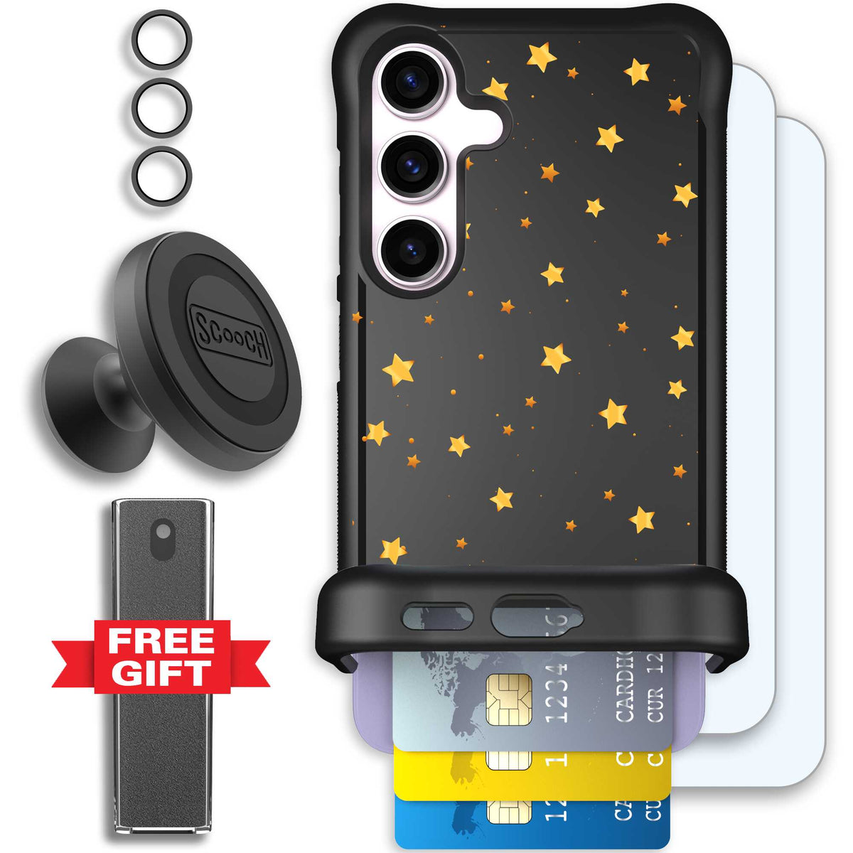 Wingmate Gold Stars for Galaxy S24 - Defender Bundle