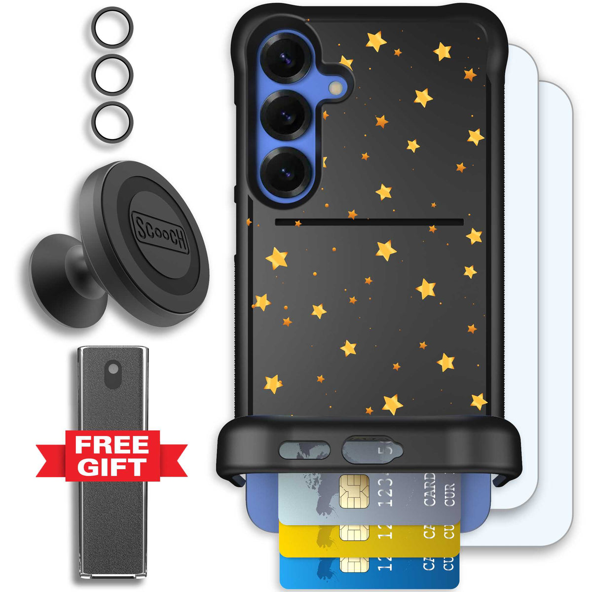 Wingmate Gold Stars for Galaxy S25+ - Defender Bundle