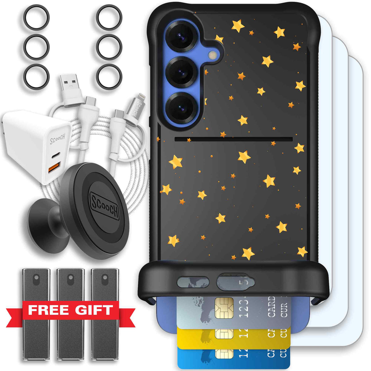 Wingmate Gold Stars for Galaxy S25+ - Ultimate Bundle
