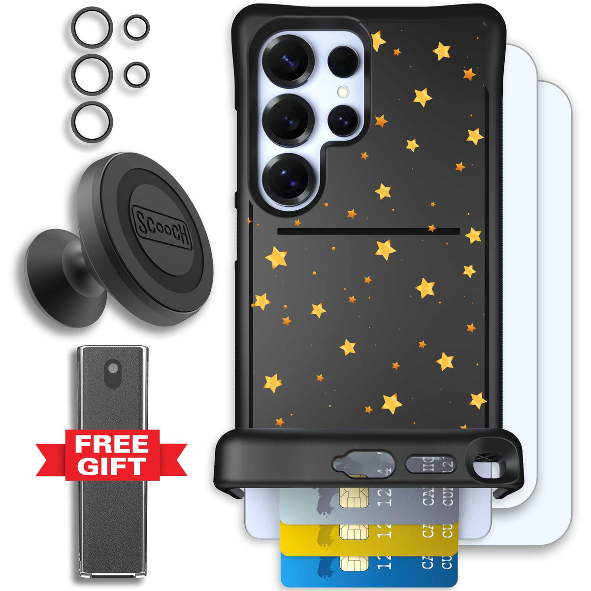 Wingmate Gold Stars for Galaxy S25 Ultra - Defender Bundle
