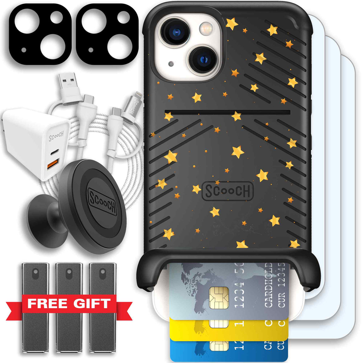 Wingmate Gold Stars for iPhone 13 - Ultimate Bundle