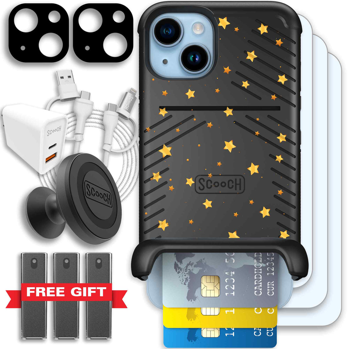 Wingmate Gold Stars for iPhone 14 - Ultimate Bundle