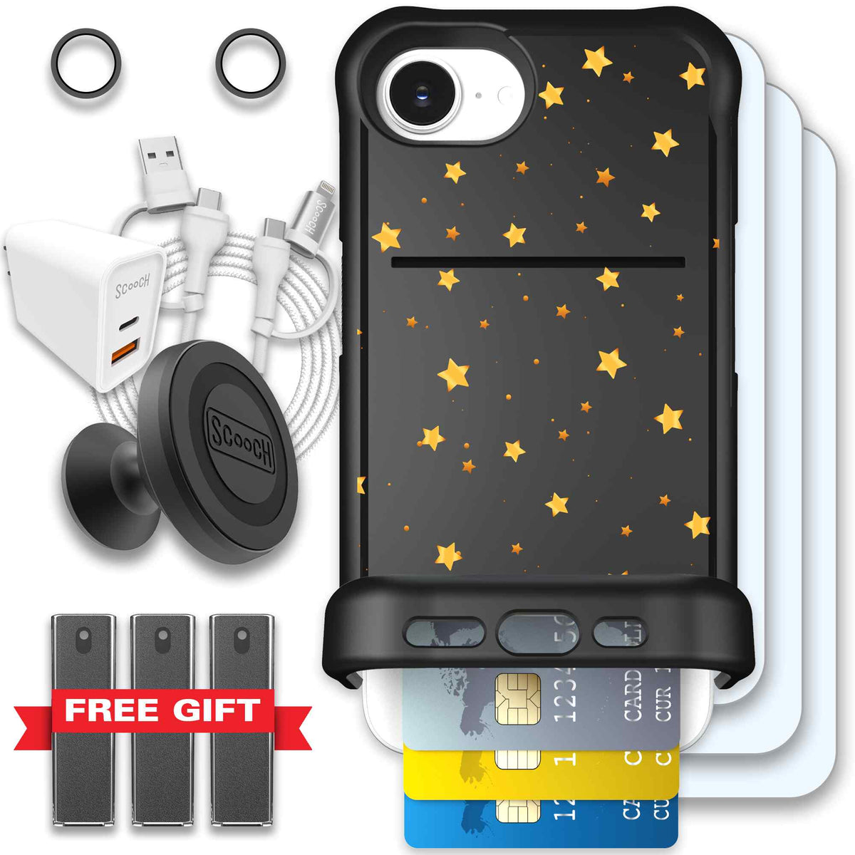 Wingmate Gold Stars for iPhone 17e - Ultimate Bundle