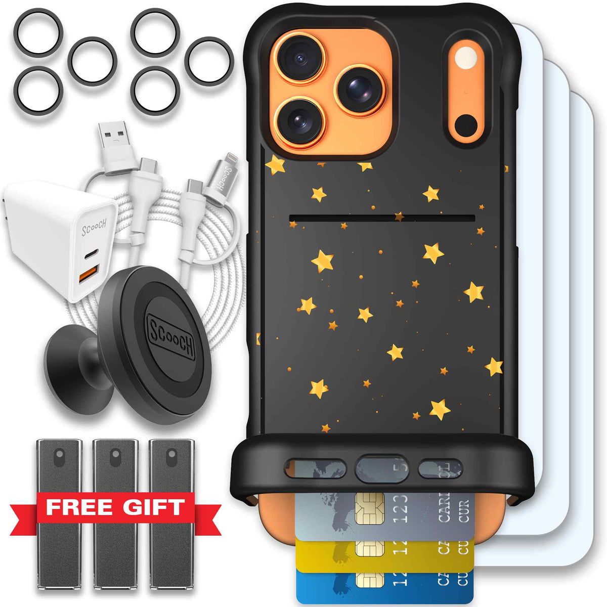 Wingmate Gold Stars for iPhone 17 Pro Max - Ultimate Bundle