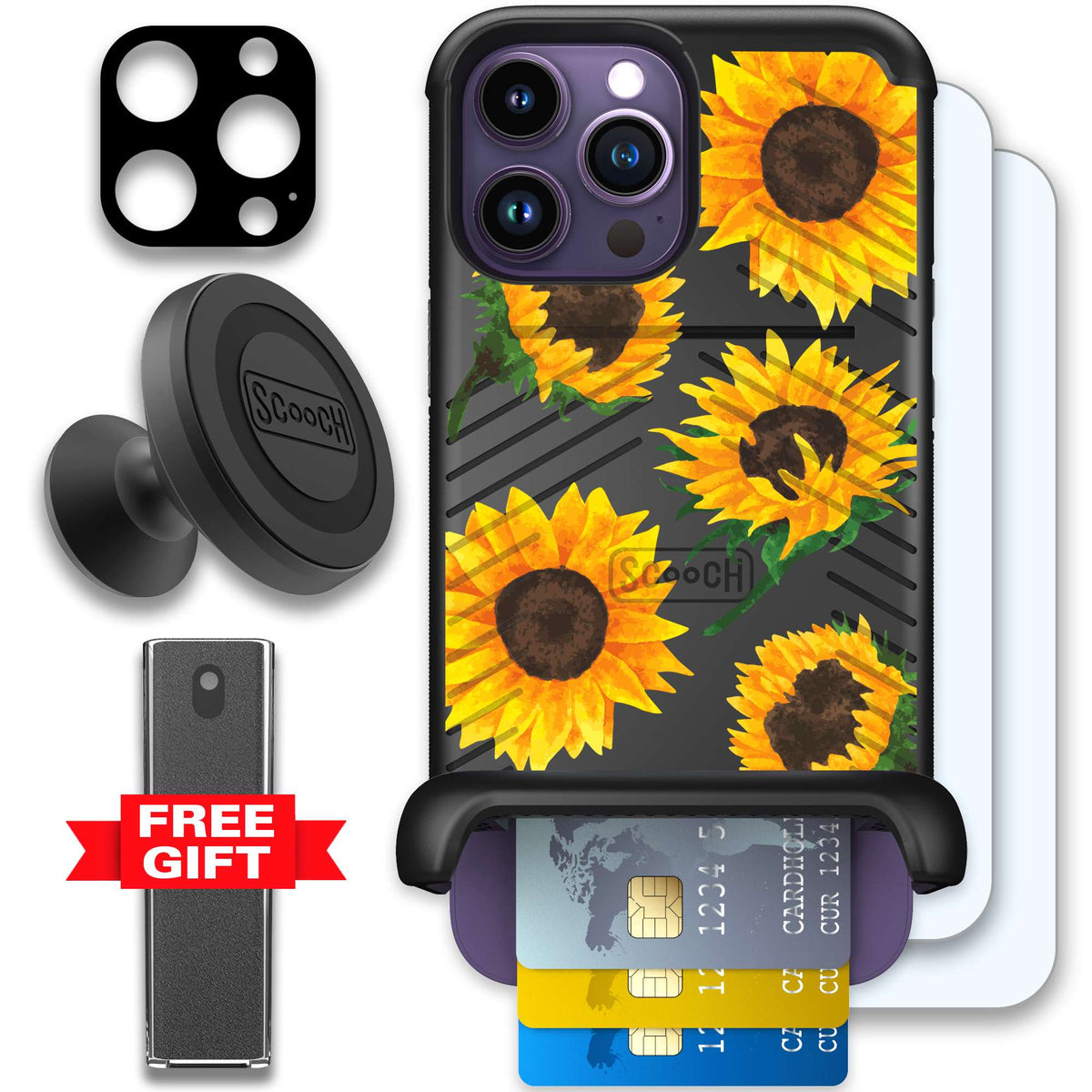 WMTE SUNFLFRZ iPhone 14 Pro Max Defender Bundle