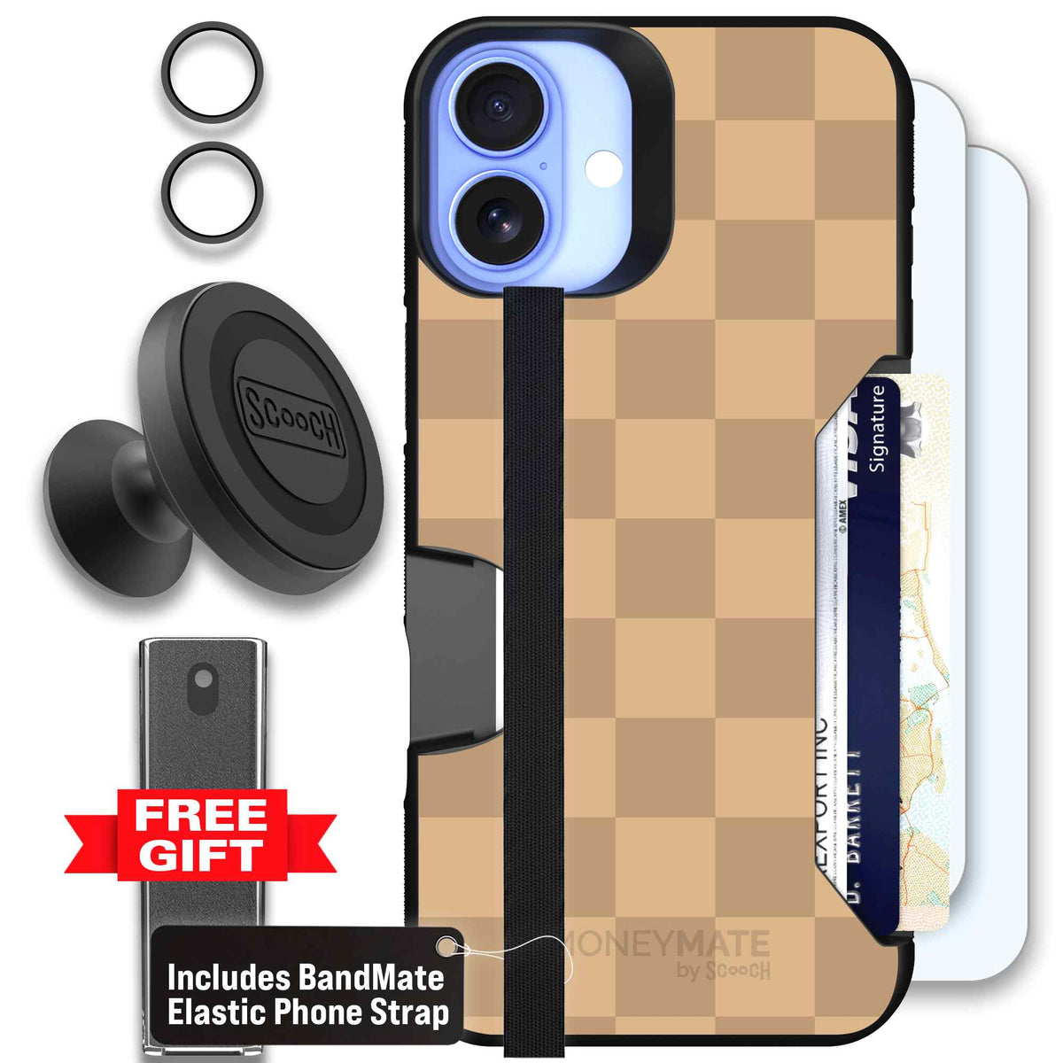 Checkered Beige | website | iPhone 16 Plus | Defender Bundle