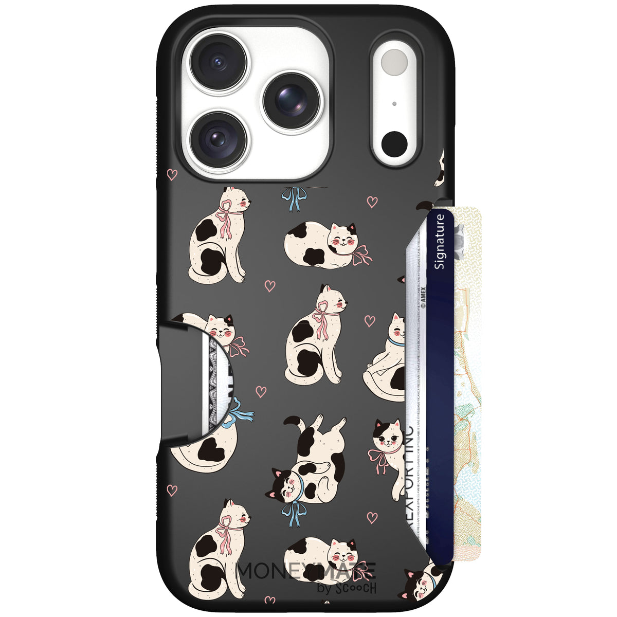 Moneymate Bow Kitties for iPhone 18 Pro — case