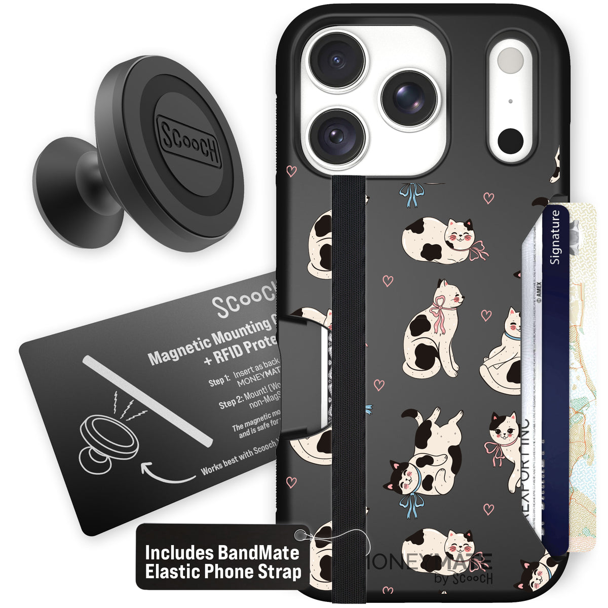 Moneymate Bow Kitties for iPhone 18 Pro — Starter Bundle
