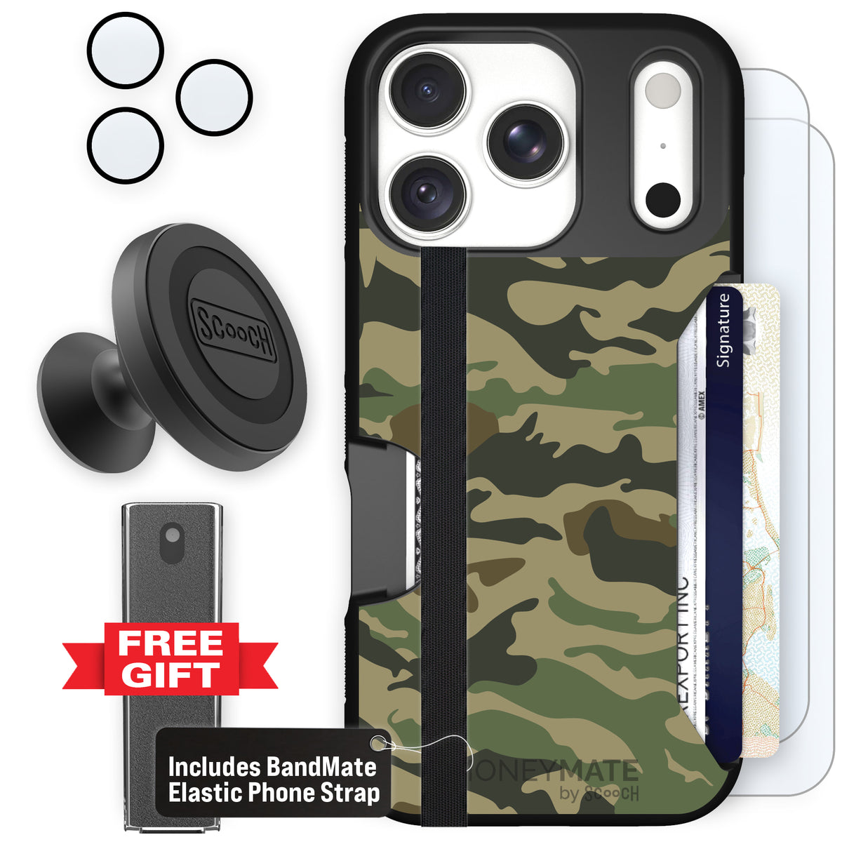 Moneymate Classic Camo for iPhone 18 Pro — Defender Bundle
