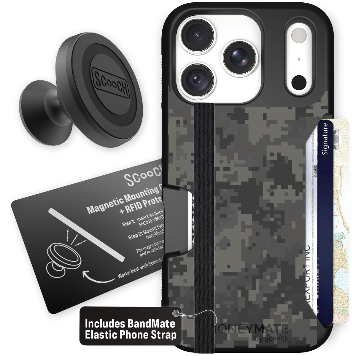 Moneymate Digi Camo for iPhone 18 Pro — Starter Bundle