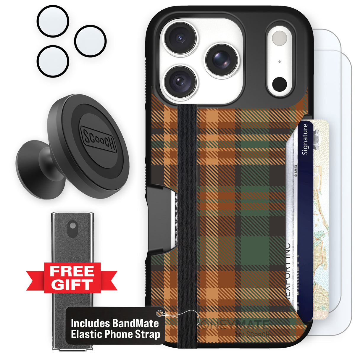 Moneymate Fall Flannel for iPhone 18 Pro — Defender Bundle