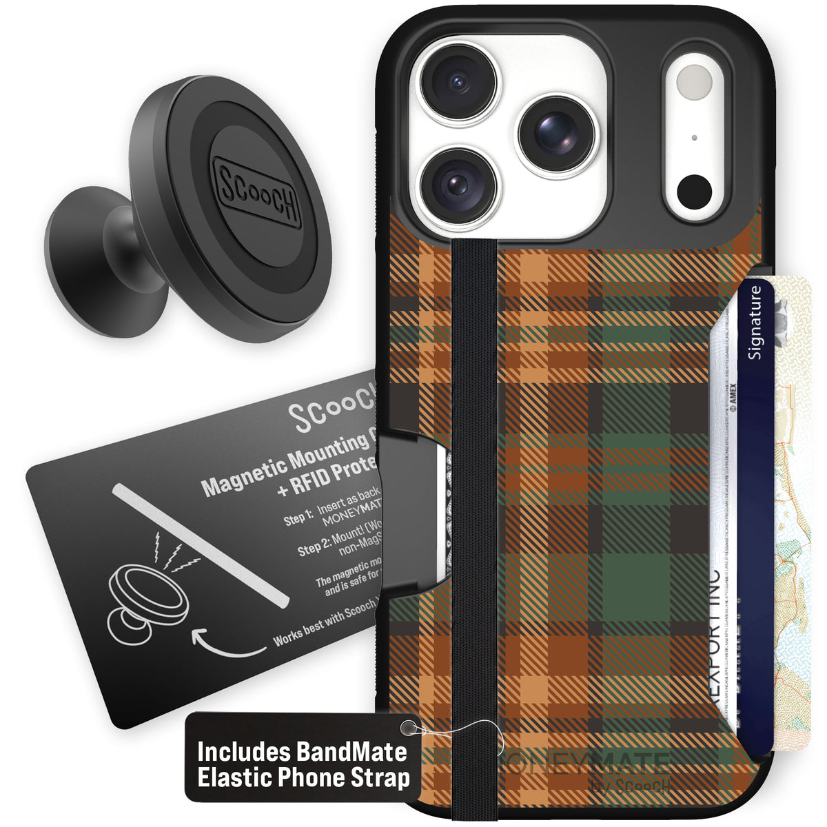 Moneymate Fall Flannel for iPhone 18 Pro — Starter Bundle