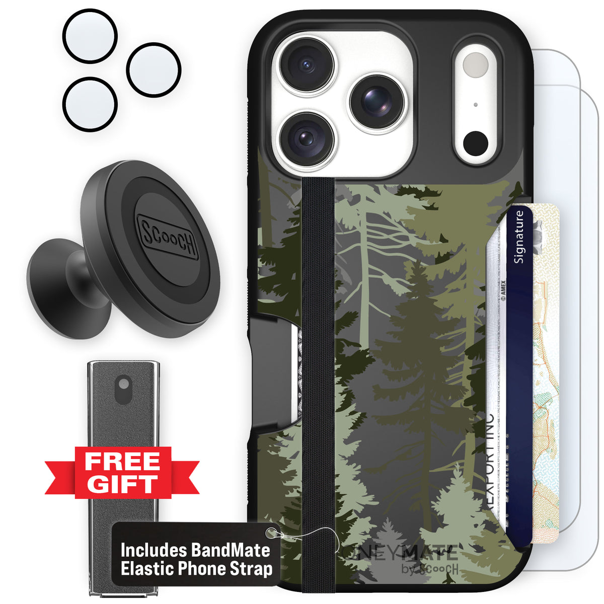 Moneymate Hidden Pines for iPhone 18 Pro — Defender Bundle