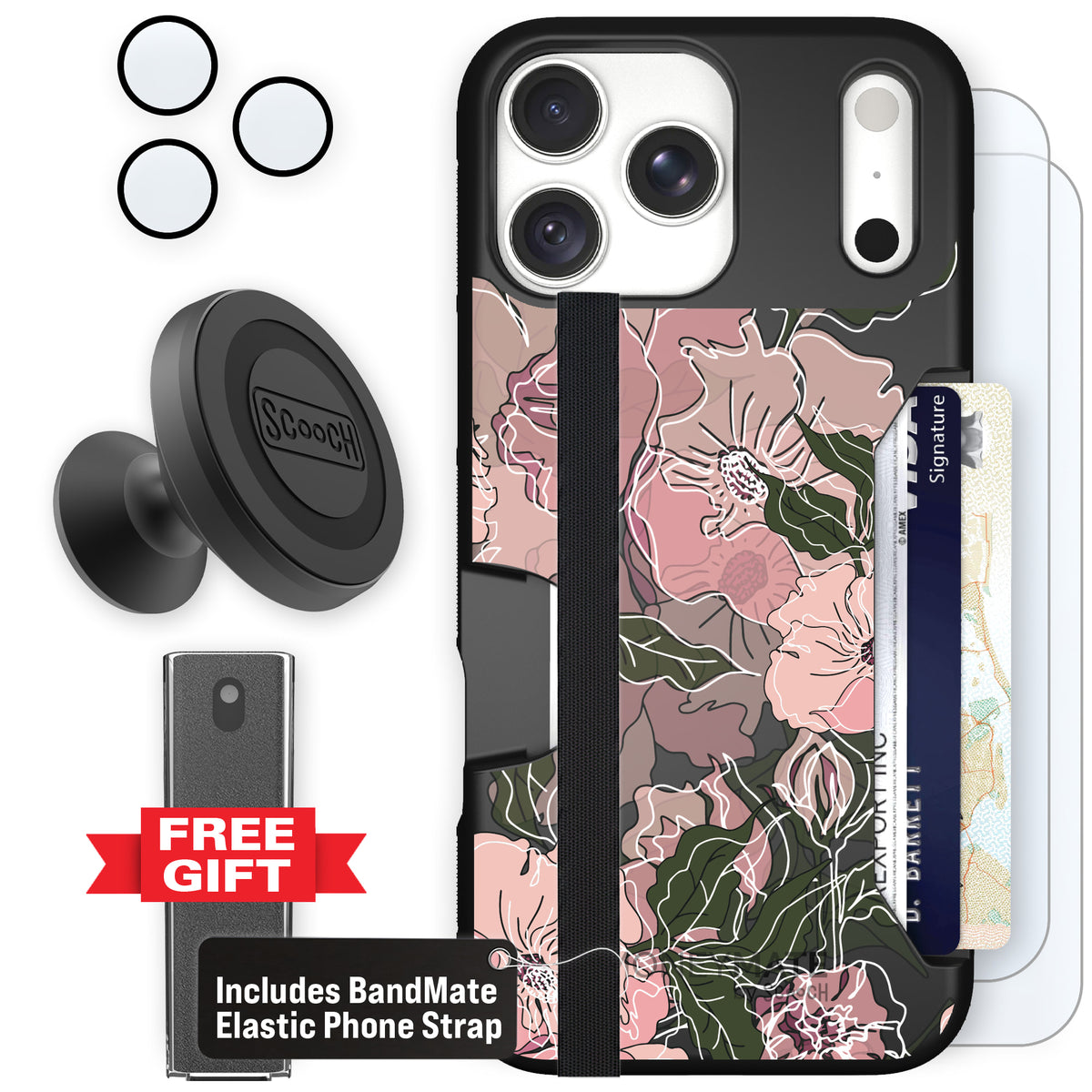 Moneymate Blush Botanical for iPhone 18 Pro Max — Defender Bundle